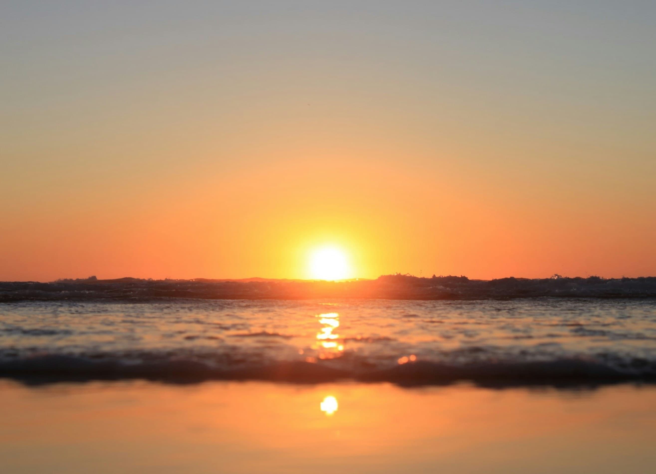 Sunset going amber over the water