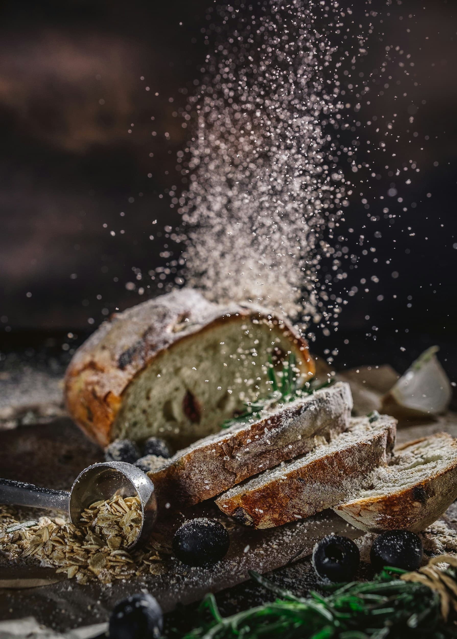 A crust, salt and green oil