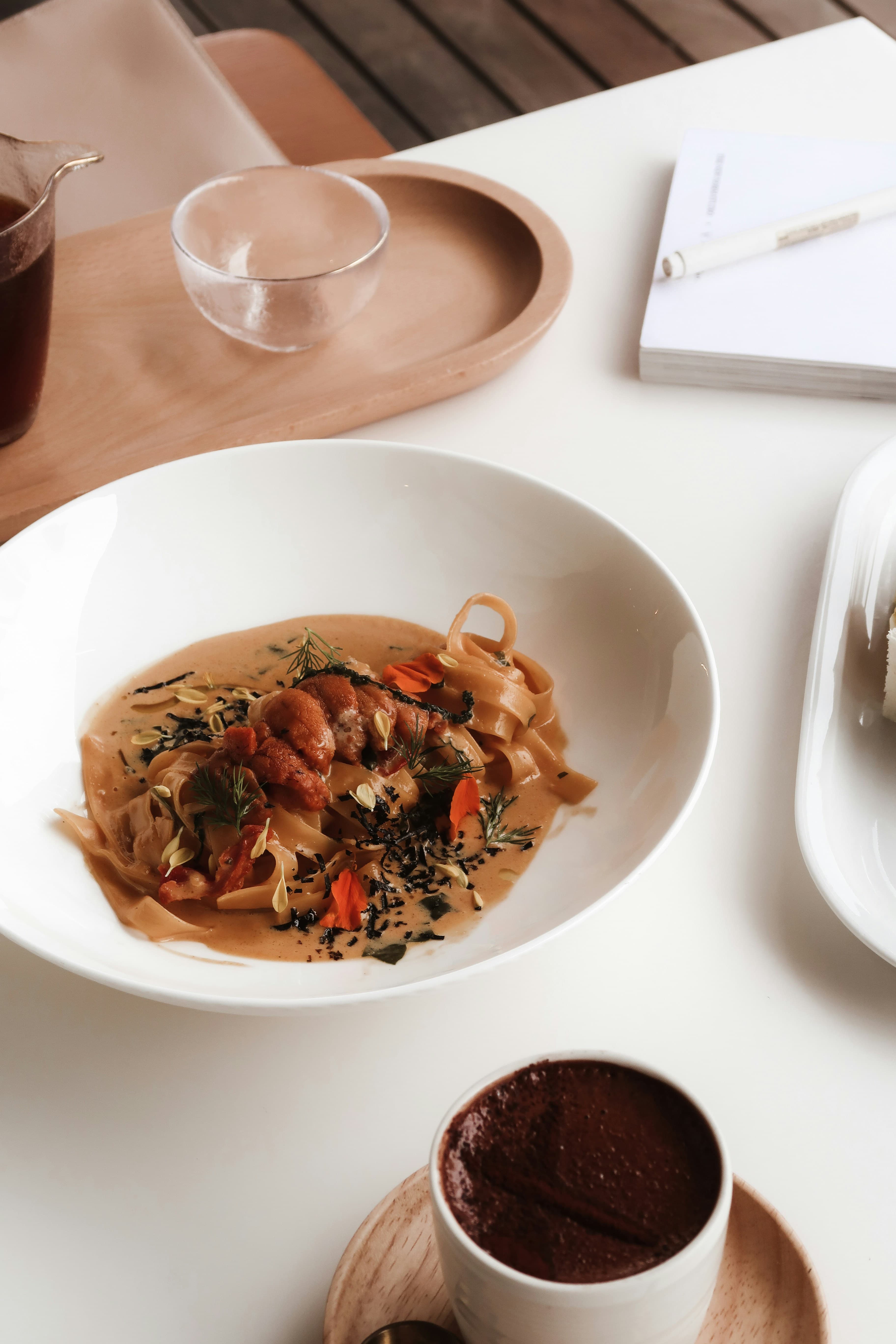 Seafood pasta with cream sauce